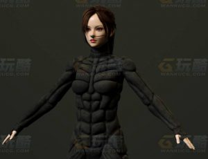 玩酷CG网—纳米服少女C4D模型