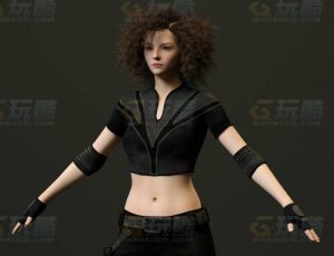 玩酷CG网—女格斗家C4D模型