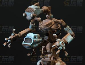 玩酷CG网—破旧机器人C4D模型