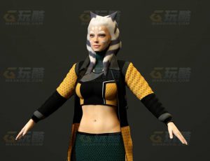 玩酷CG网—赛博机车女C4D模型