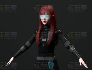 玩酷CG网—赛博女7C4D模型