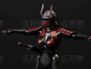 玩酷CG网—赛博日本武士C4D模型