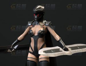 玩酷CG网—赛博装甲忍者C4D模型