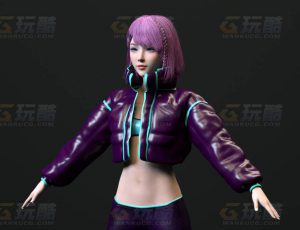 玩酷CG网—时尚赛博女角色C4D模型