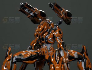 玩酷CG网—四脚战甲C4D模型