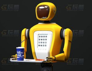 玩酷CG网—送餐机器人C4D模型
