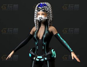 玩酷CG网—蒸汽赛博女C4D模型