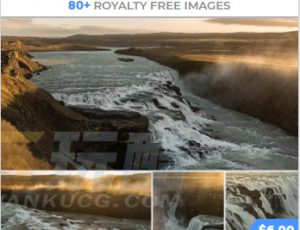 玩酷CG网—85分金色瀑布落日峡谷雾气高清参考图片合集