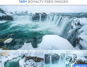 玩酷CG网—冬季瀑布河流白雪覆盖岩石高清参考图片合集