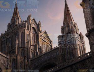 玩酷CG网—哥特建筑场景模型