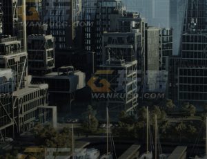 玩酷CG网—华丽透明玻璃壁板装饰购物中心楼宇建筑模型