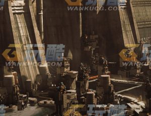 玩酷CG网—荒芜之地废墟工厂场景模型