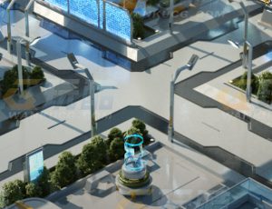玩酷CG网—未来科幻城市街道模型