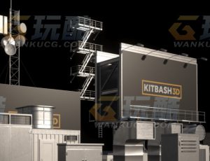 玩酷CG网—屋顶天线广告牌水塔模型