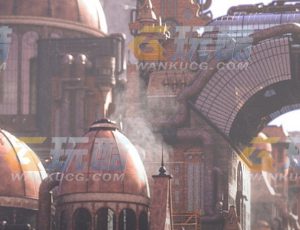 玩酷CG网—蒸汽朋克城市场景模型