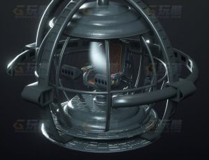 玩酷CG网—科技驾驶球C4D模型