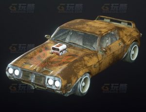 玩酷CG网—赛博破旧汽车C4D模型