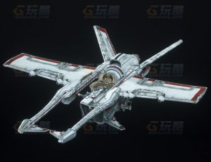 玩酷CG网—赛博战斗飞机C4D模型