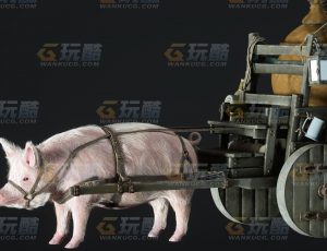 玩酷CG网—猪拉车C4D模型