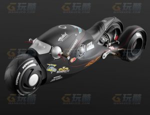 玩酷CG网—未来科幻赛博机车摩托Blender模型