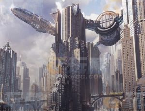 玩酷CG网—巨型哥特式科技高楼大厦建筑模型