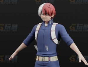 玩酷CG网—英雄学院轰焦冻Blender模型