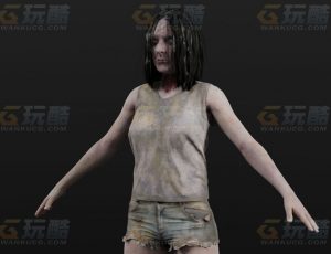 玩酷CG网—女丧尸Blender模型