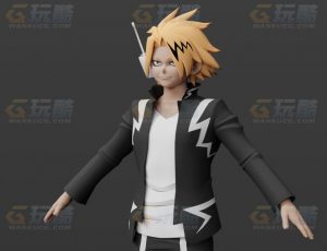 玩酷CG网—英雄学院上鸣电气Blender模型