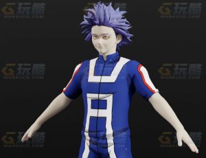 玩酷CG网—英雄学院心操人使Blender模型