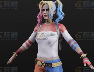 玩酷CG网—DC蝙蝠侠角色小丑哈莉Blender模型