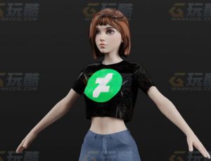 玩酷CG网—风格化少女Blender模型