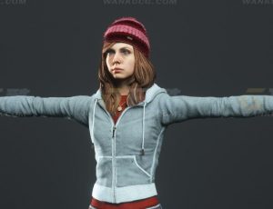 玩酷CG网—雪地休闲女C4D模型