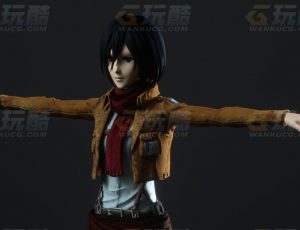 玩酷CG网—进击的巨人三笠阿克曼C4D模型