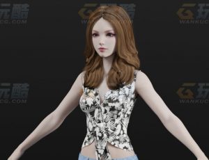 玩酷CG网—时尚美女Blender模型