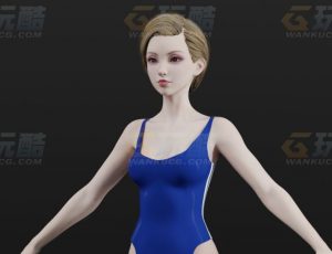玩酷CG网—时尚运动少女Blender模型