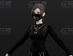 玩酷CG网—时尚御姐Blender模型