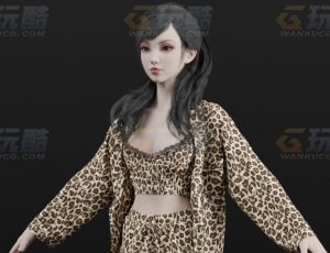 玩酷CG网—豹纹少女Blender模型