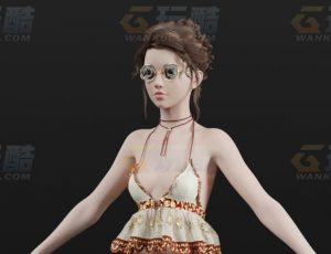 玩酷CG网—时髦小辣妹Blender模型