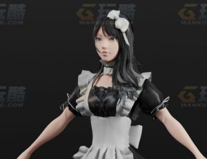 玩酷CG网—漂亮小女仆Blender模型