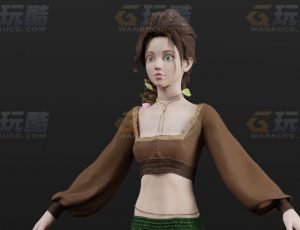 玩酷CG网—中世纪农妇Blender模型