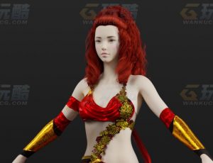 玩酷CG网—红发神女Blender模型