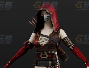 玩酷CG网—女刺客杀手Blender模型