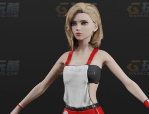 玩酷CG网—个性金发小美女Blender模型