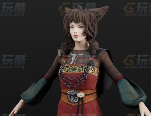 玩酷CG网—狐狸女妖Blender模型