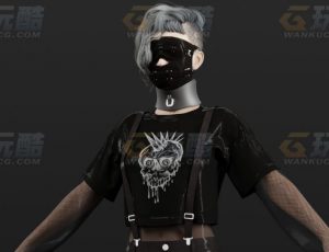 玩酷CG网—个性朋克风女孩Blender模型