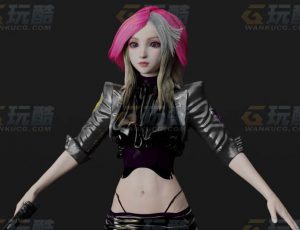 玩酷CG网—时尚个性赛博女Blender模型