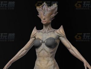 玩酷CG网—地狱怪物女Blender模型