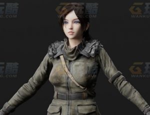 玩酷CG网—登山冒险少女Blender模型