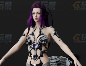 玩酷CG网—人马精灵女Blender模型