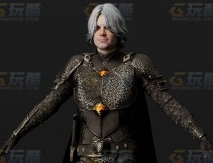 玩酷CG网—白发骑士Blender模型